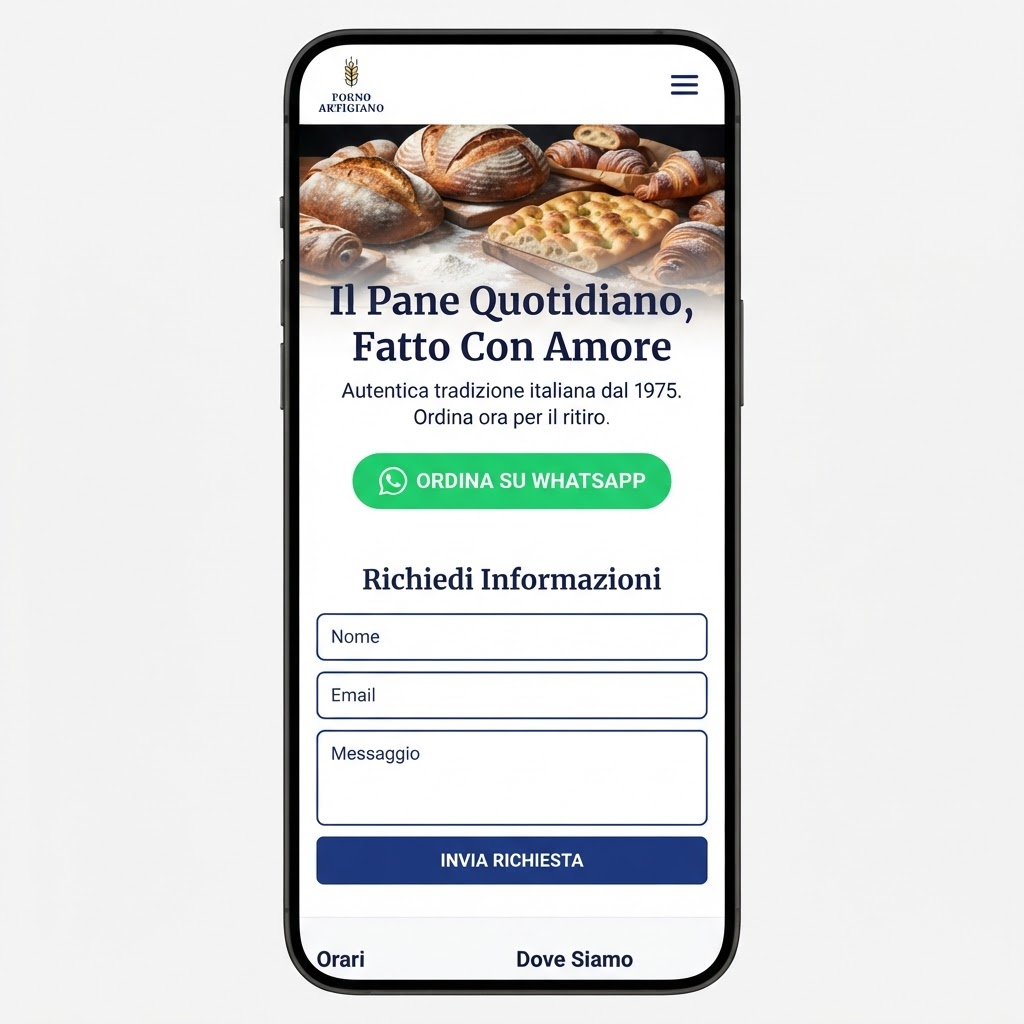 La stessa vetrina digitale visualizzata su smartphone